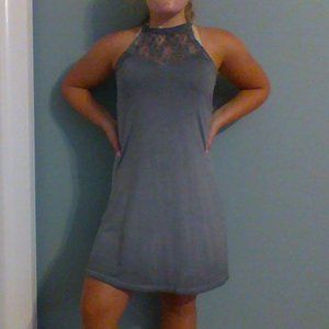 Charcoal Gray Halter Dress